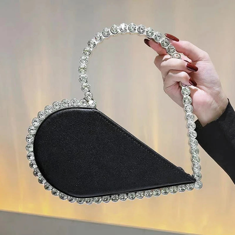 Sac à Main Mariage Forme Coeur et strass