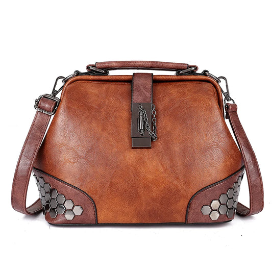 Sac à Main Cuir Marron Vintage