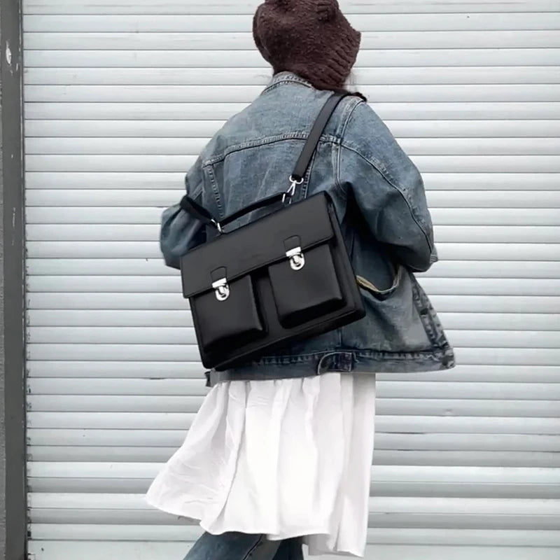 Sac Cartable Femme Noir de Style Malette