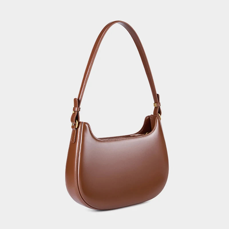 Sac à Main Baguette Design Épuré Marron