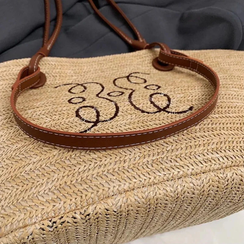 Sac en Osier Beige et Versatile