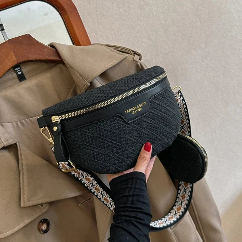 Sac Banane Femme Luxe portée à la main - Beige - Bleu - Vert - Blanc - Noir - Rose