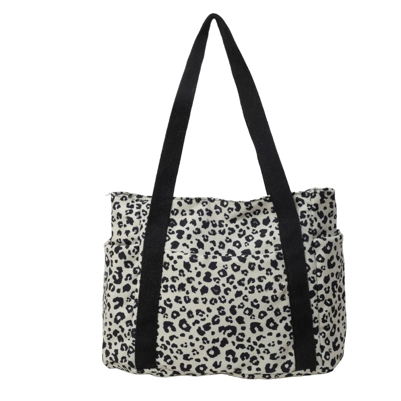 Sac à Main Léopard Blanc en Nylon
