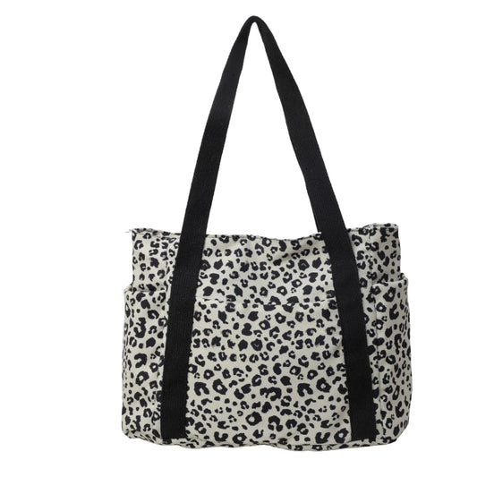 Sac à Main Léopard Blanc en Nylon