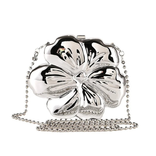 Sac Original et Brillant au Design de Fleur sur fond blanc