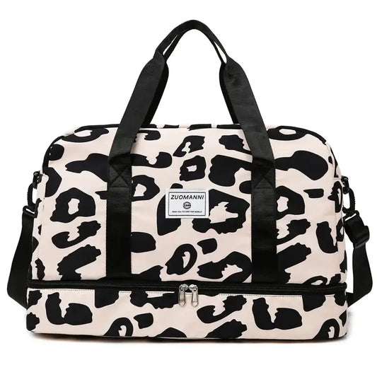Sac à Main de Voyage à Motif Léopard sur fond blanc