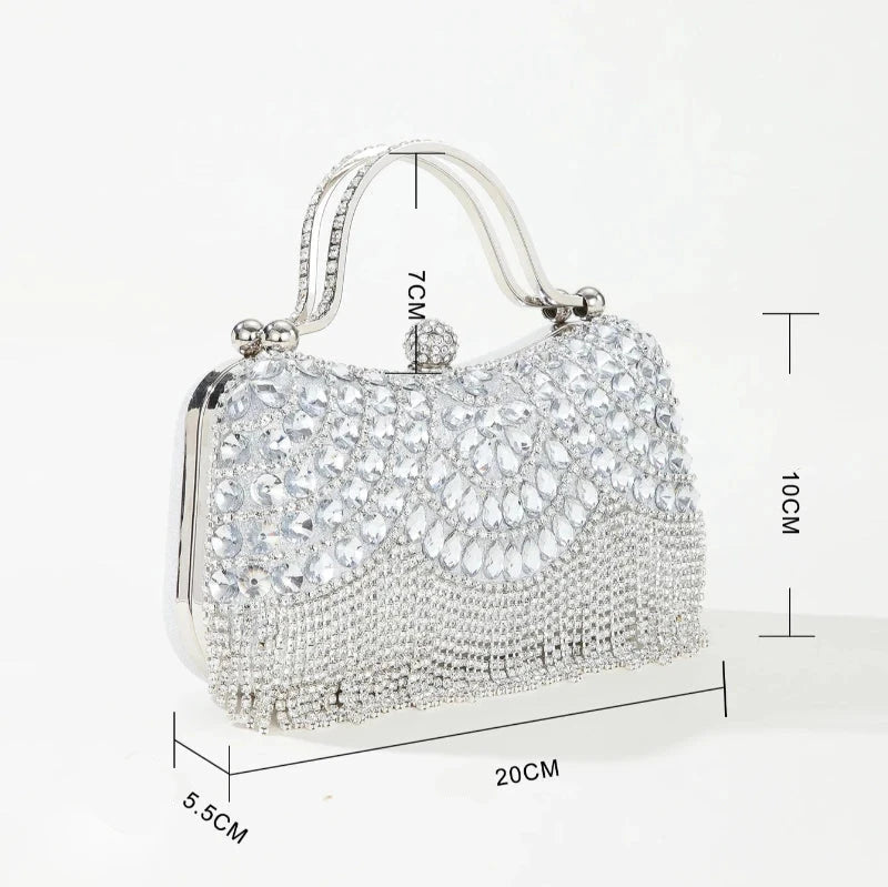 UShopUK Sac à main métallique brillant en similicuir pour mariage, soirée, bal de fin d'année, sac à main, rose fuchsia, medium