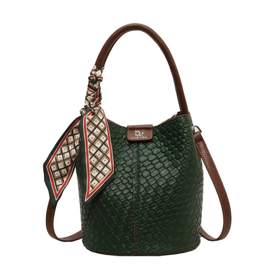 Sac Femme Seau Original Effet Écailles sur fond blanc