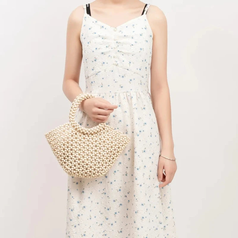 Sac à Main Panier Perle en Bois