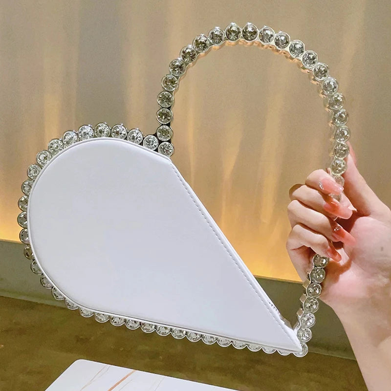 Sac à Main Mariage Forme Coeur et strass
