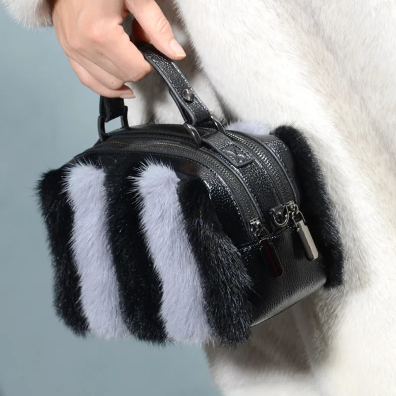 Sac à Main de Luxe en Fausse Fourrure