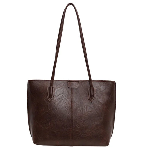 Sac Cabas Porté Epaule Femme - Marron