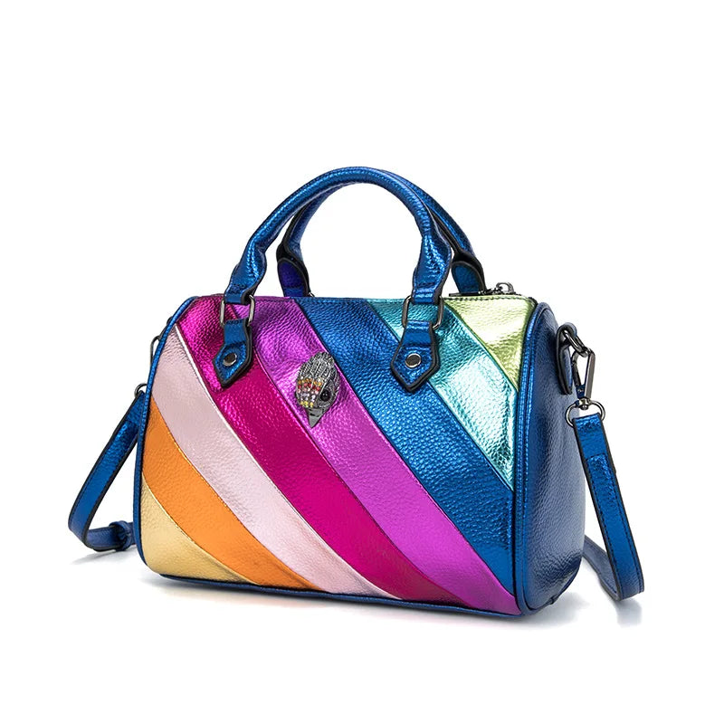 Sac à Main Multicolore et Original à Rayures sur fond blanc