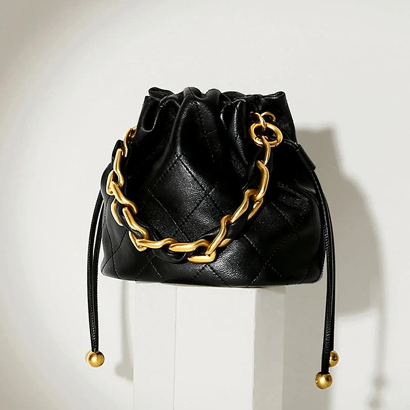 Sac Matelassé Noir Style Bourse