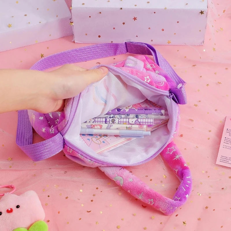 sac bandoulière en peluche fille