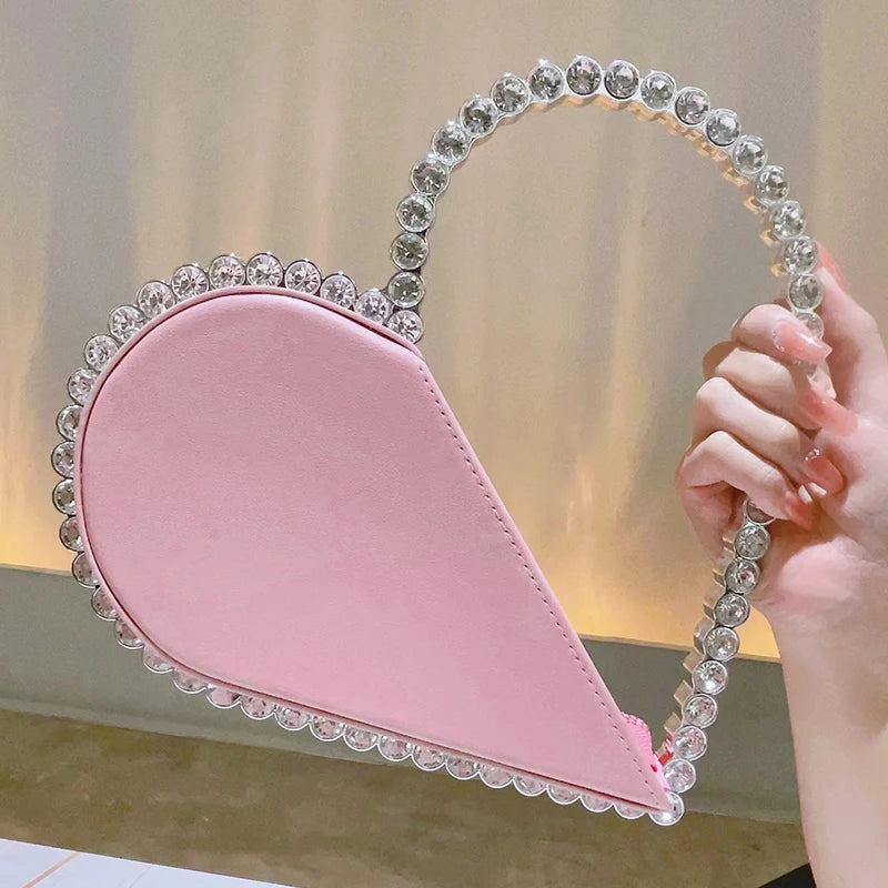 Sac à Main Mariage Forme Coeur et strass