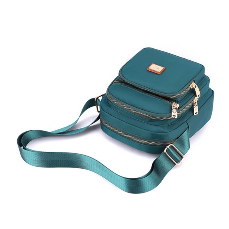 sac bandoulière 3 compartiments bleu
