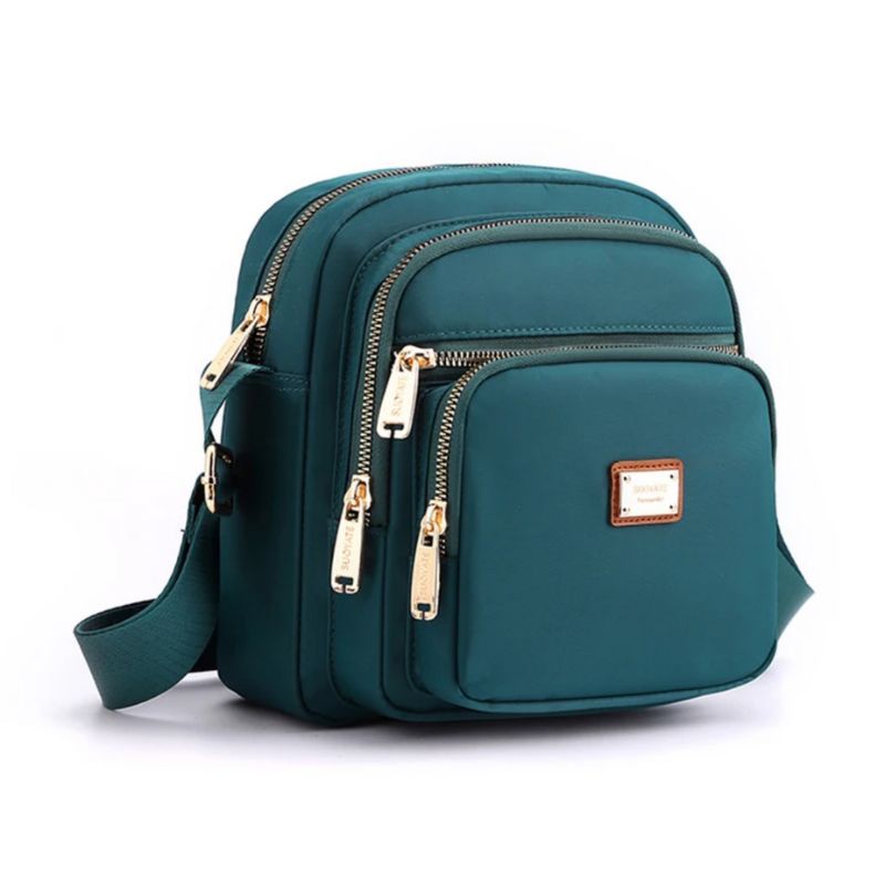 sac bandoulière 3 compartiments bleu