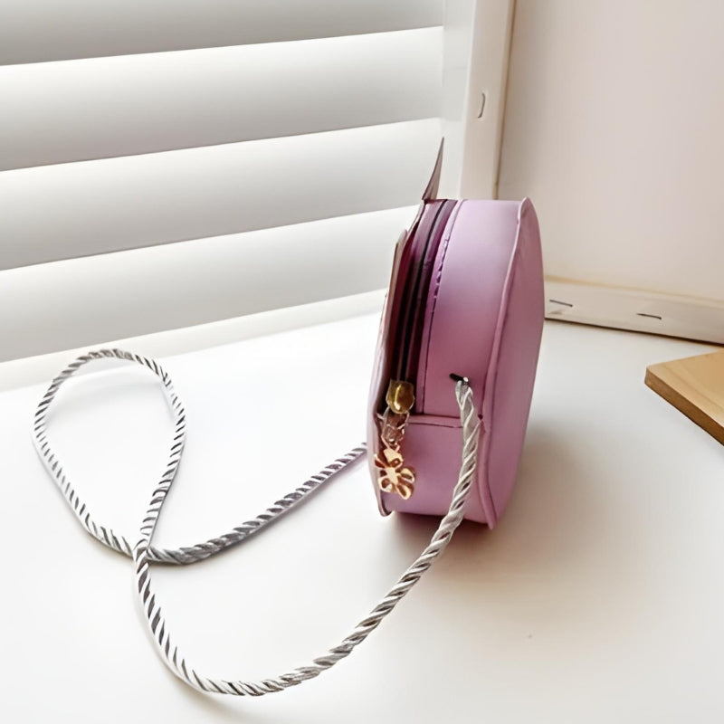 Sac Bandoulière Petite Fille vue latérale avec sangle - Violet - Blanc - Rouge - Noir - Rose