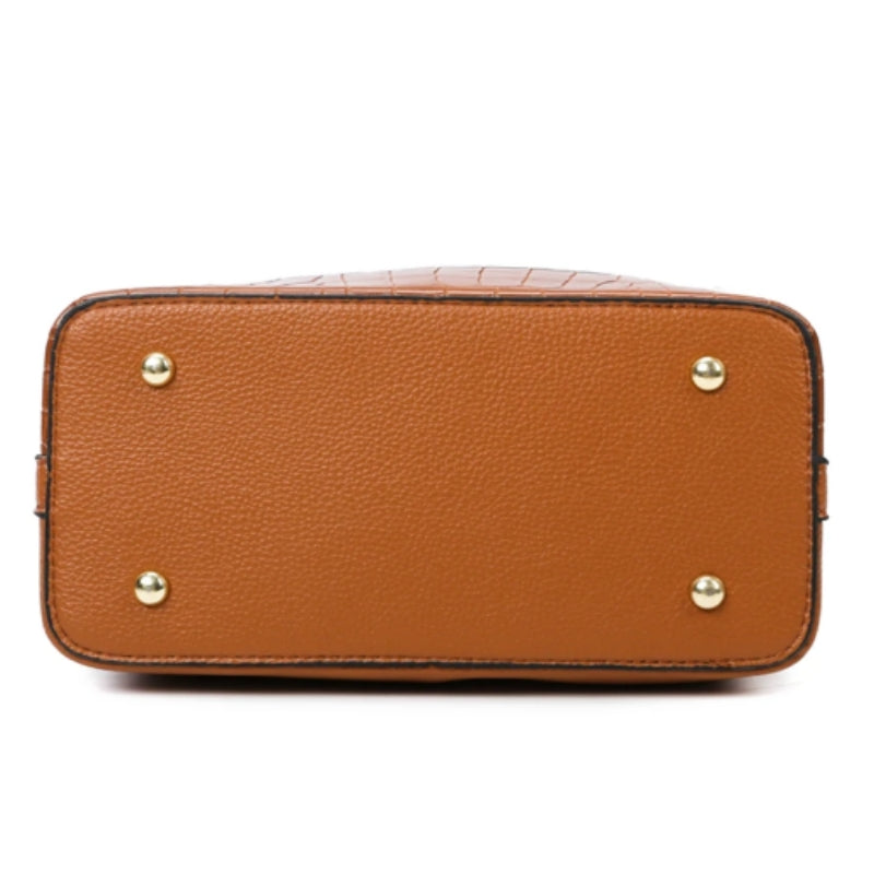set sac à main femme en cuir marron clair