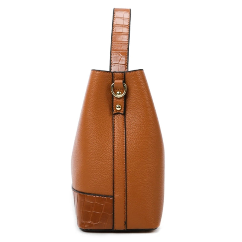 set sac à main femme en cuir marron