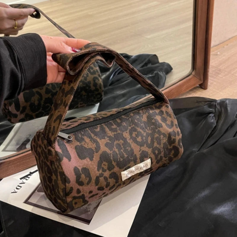 Sac à Main Léopard Décontracté en Toile