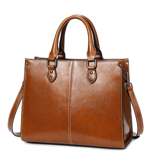 Sac à Main en Cuir Marron - Camel
