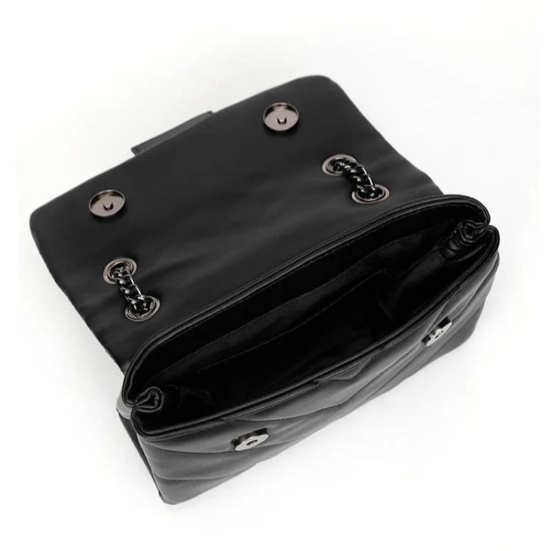 Sac Matelassé Noir avec Chaine