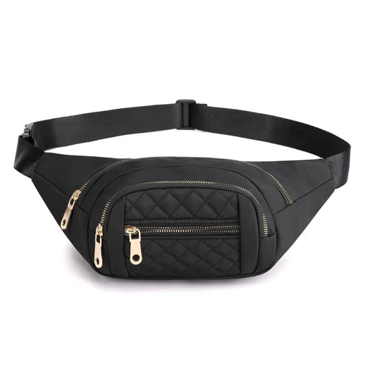 Sac Banane Femme Noir en Nylon sur fond blanc