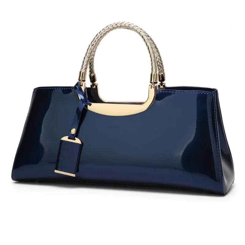Sac à Main Mariage Style Vernis avec Poignée Élégante