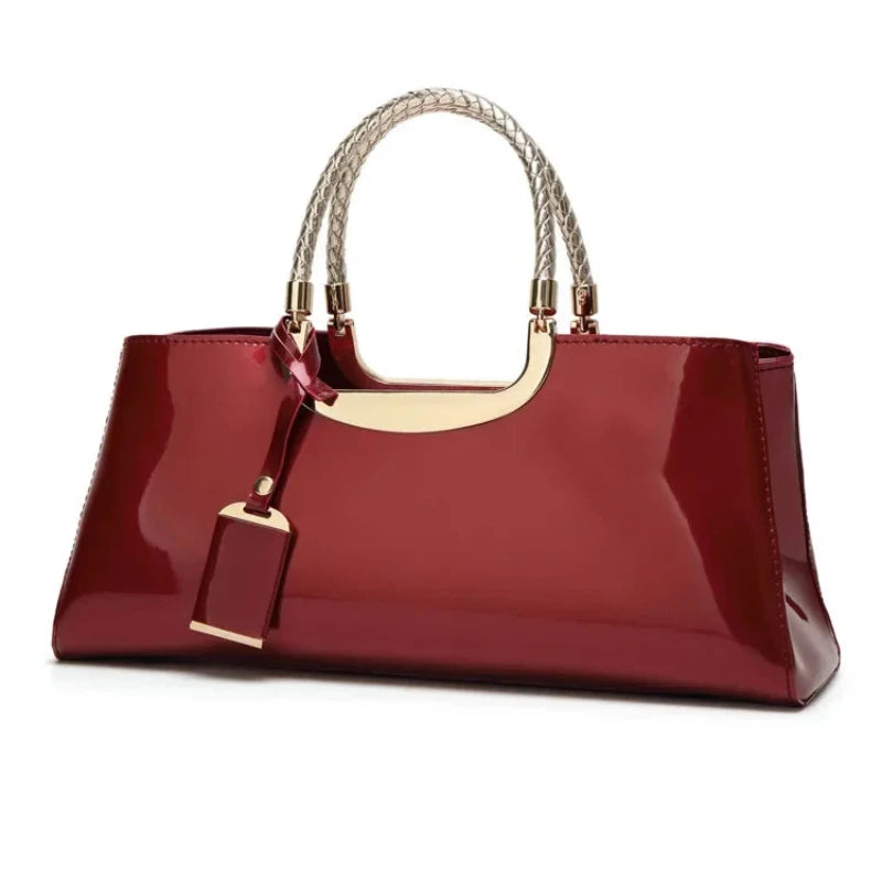 Sac à Main Mariage Style Vernis avec Poignée Élégante