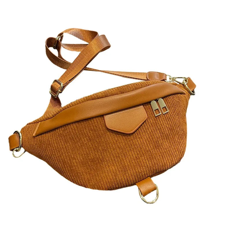 Sac Banane Femme à Rayures en Velours