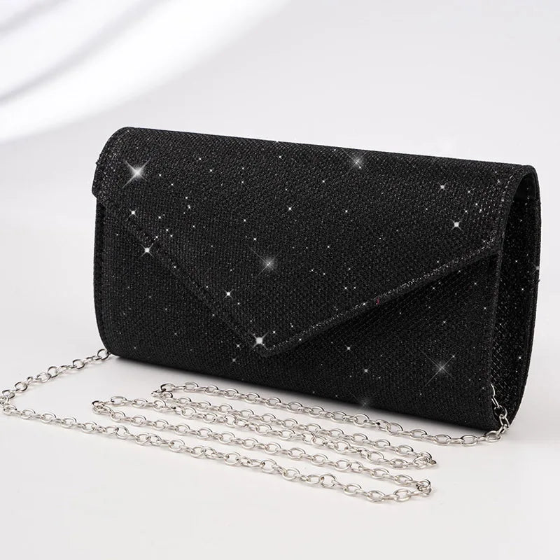 sac soirée brillant noir 