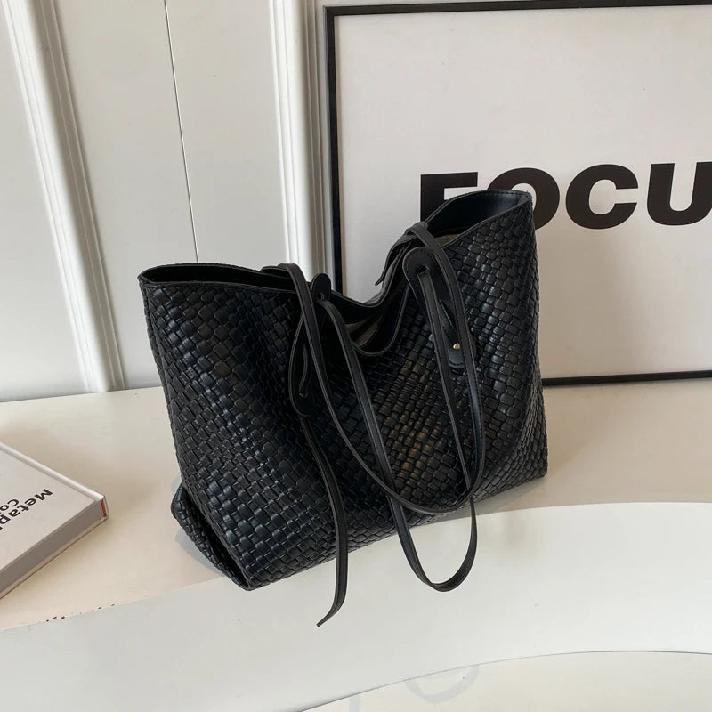 Sac Cabas Tressé - Noir