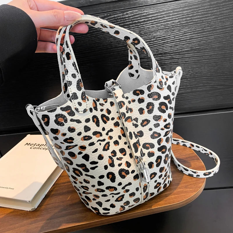 Sac à Main Seau Léopard