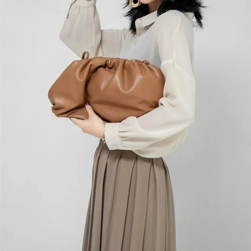 Sac à Main Souple Femme Vintage Marron