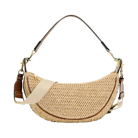 Sac en Osier Demi Lune sur fond blanc