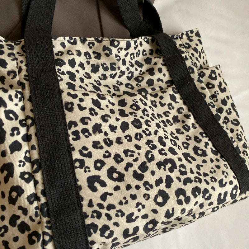 Sac à Main Léopard Blanc en Nylon