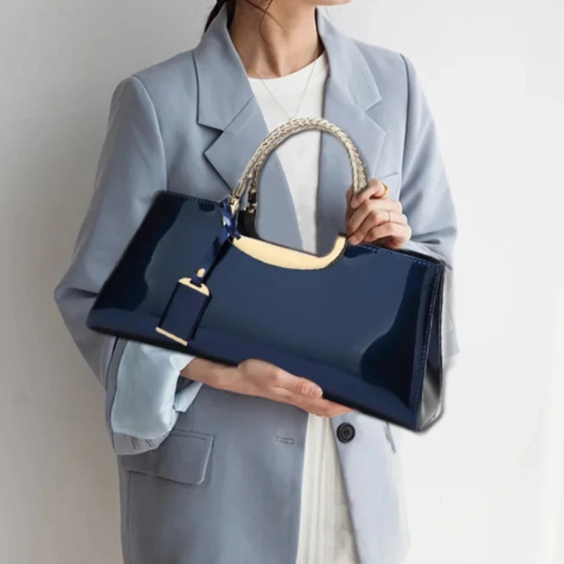 Sac à Main Mariage Style Vernis avec Poignée Élégante
