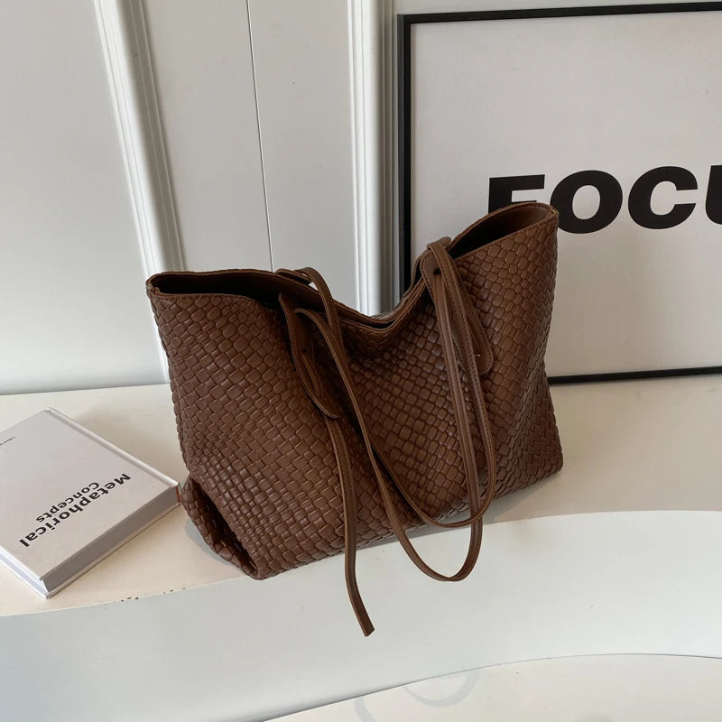 Sac Cabas Tressé - Marron Foncé