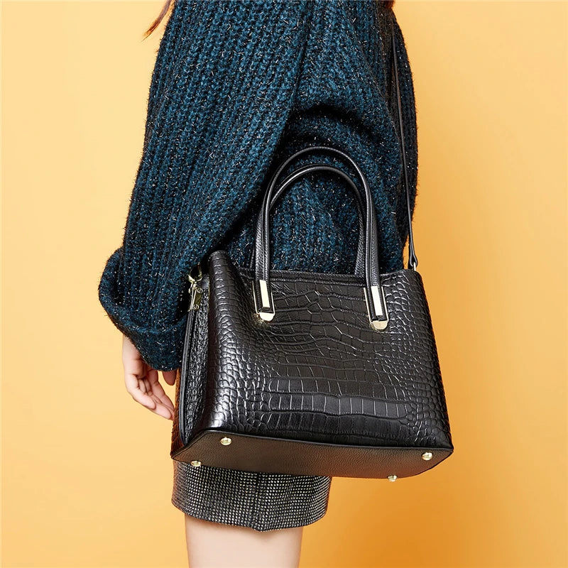 Sac Bandoulière Glamour Cuir Effet Croco