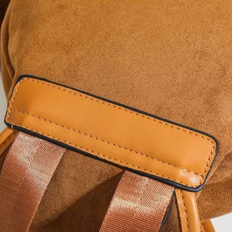 Sac à Dos Chic et Élégant Effet Daim - Marron - Noir