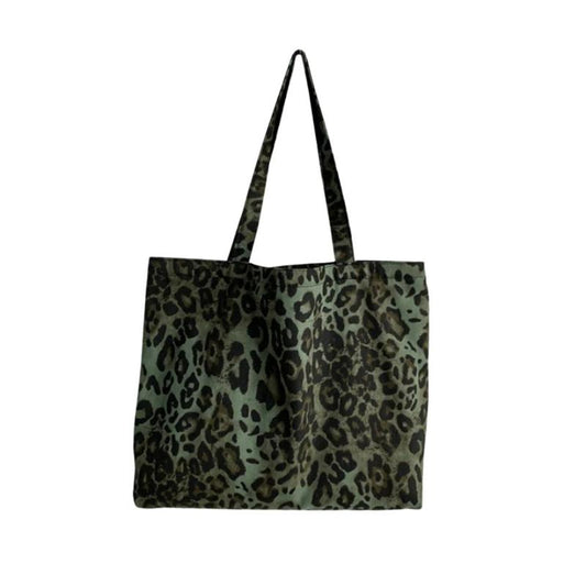 Grand Sac à Main Léopard Vert sur fond blanc