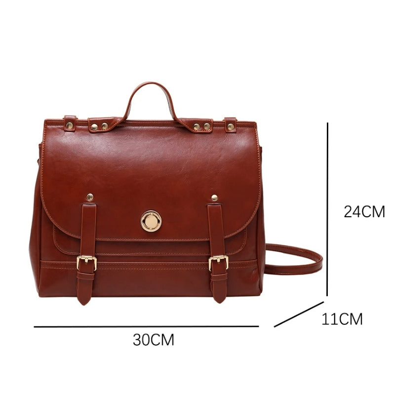 sac cartable cuir - Camel - Blanc - Noir - Marron Foncé