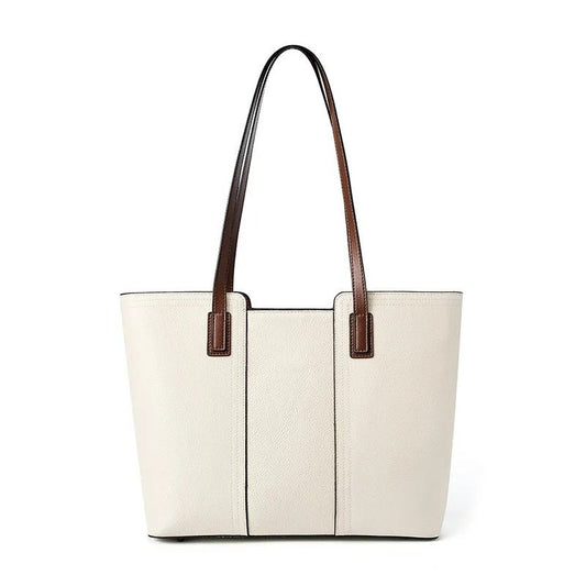 Sac Cabas Chic et Élégant pour Femme​, de couleur beige et sur fond blanc.