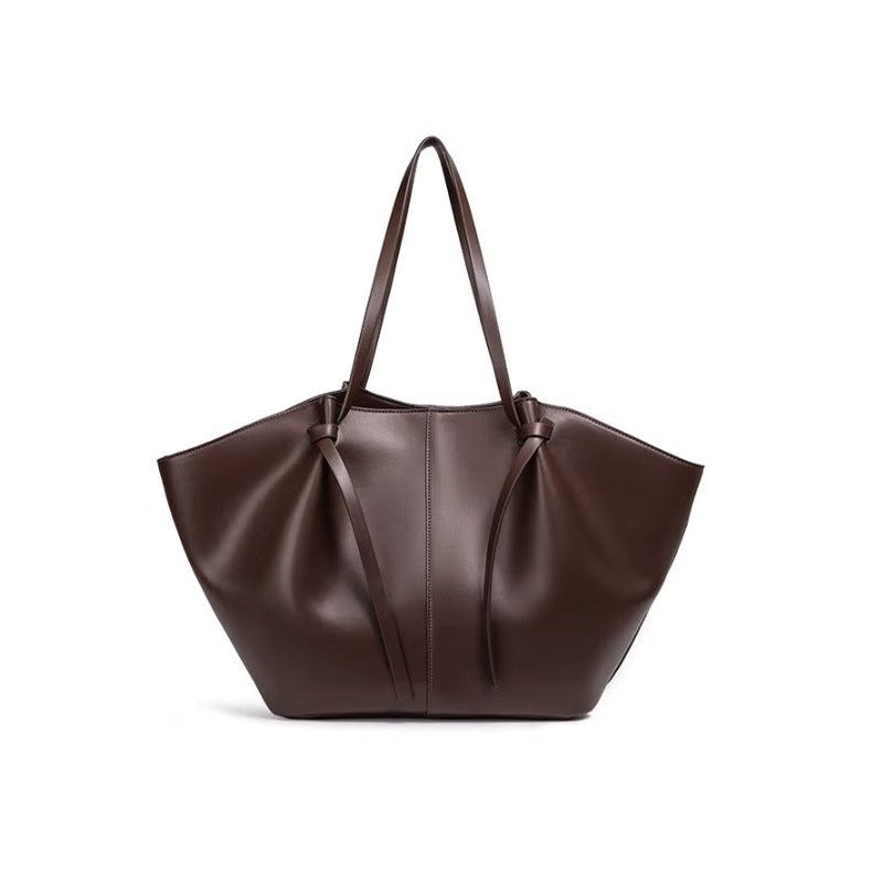 Sac de Cours Femme Grande Capacité marron, vue de face studio - Marron - Noir - Camel - Bordeaux - Vert Kaki - Blanc