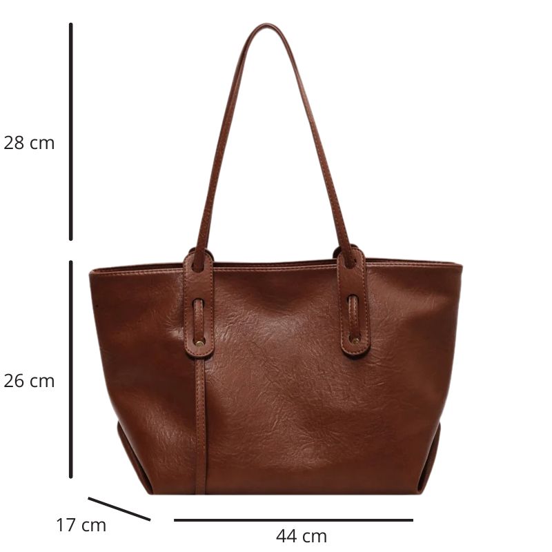 Sac à Main Cabas Spacieux Design Sobre, avec ses dimensions en détail.
