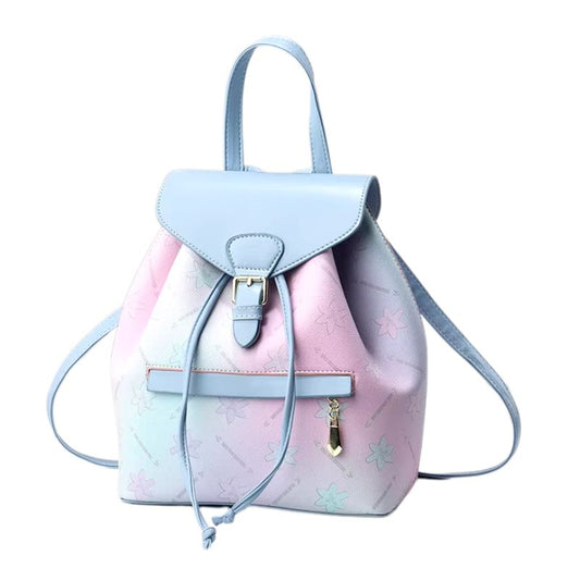 Sac à Main et à Dos Femme Distinctif et Tendance, de couleur bleu et sur fond blanc.