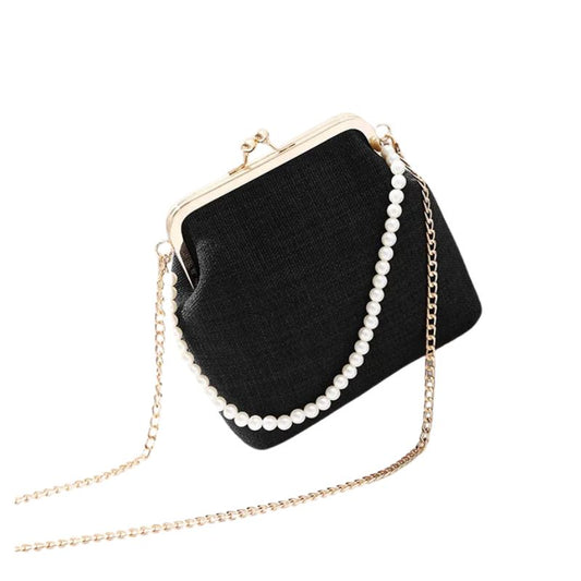 Sac à Main Élégant avec Poignée en Perles sur fond blanc