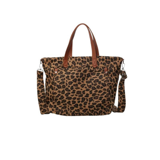 Sac à Main Léopard Souple à Bandoulière sur fond blanc